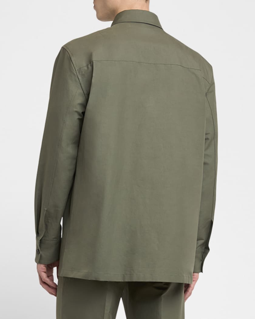 Jil Sander Men's Boxy 2-Pocket Overshirt | Neiman Marcus