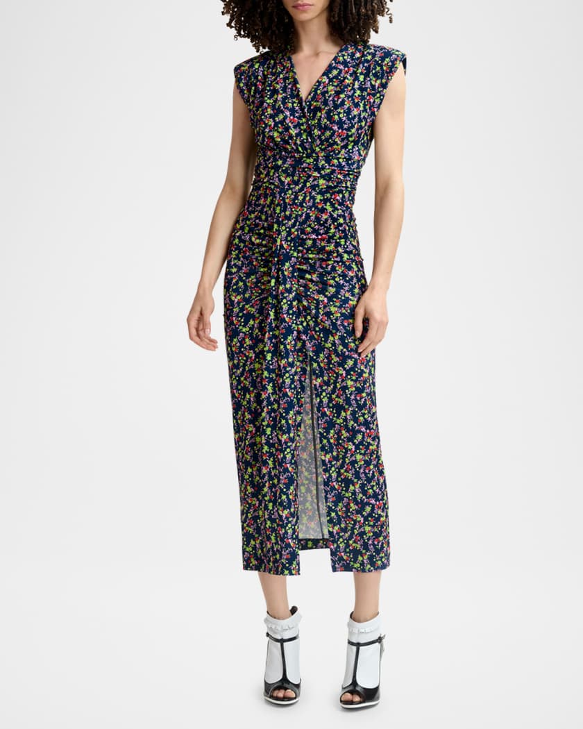 Hewing Floral-Printed Stretch Jersey Midi Dress