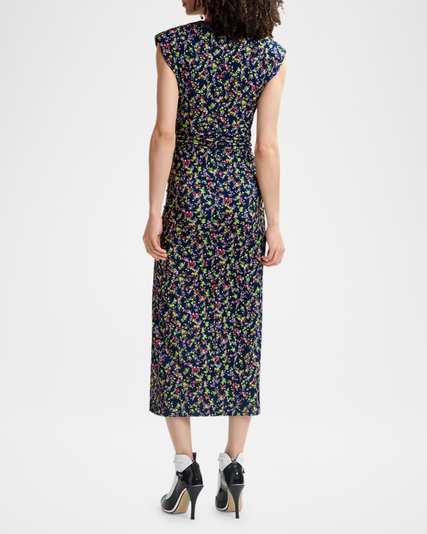 Hewing Floral-Printed Stretch Jersey Midi Dress