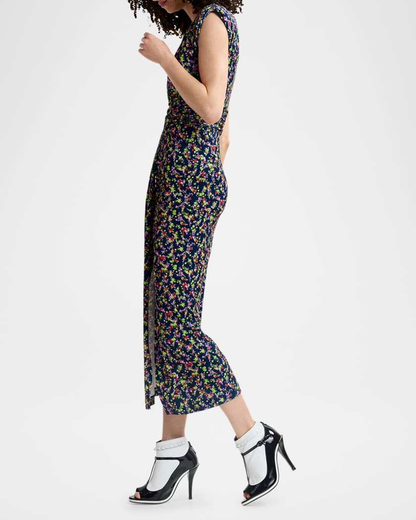 Hewing Floral-Printed Stretch Jersey Midi Dress