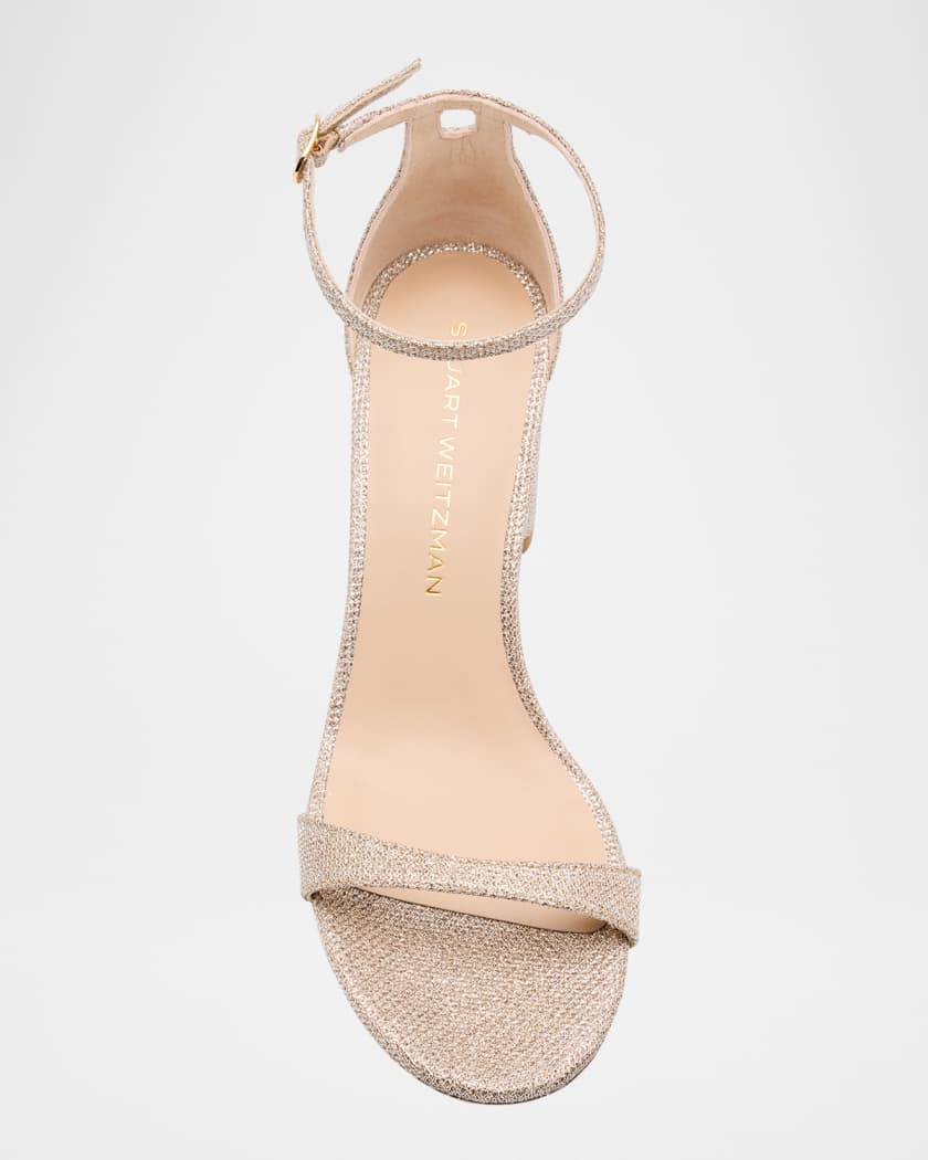 Nudist 75mm Metallic Block Sandals | Neiman Marcus