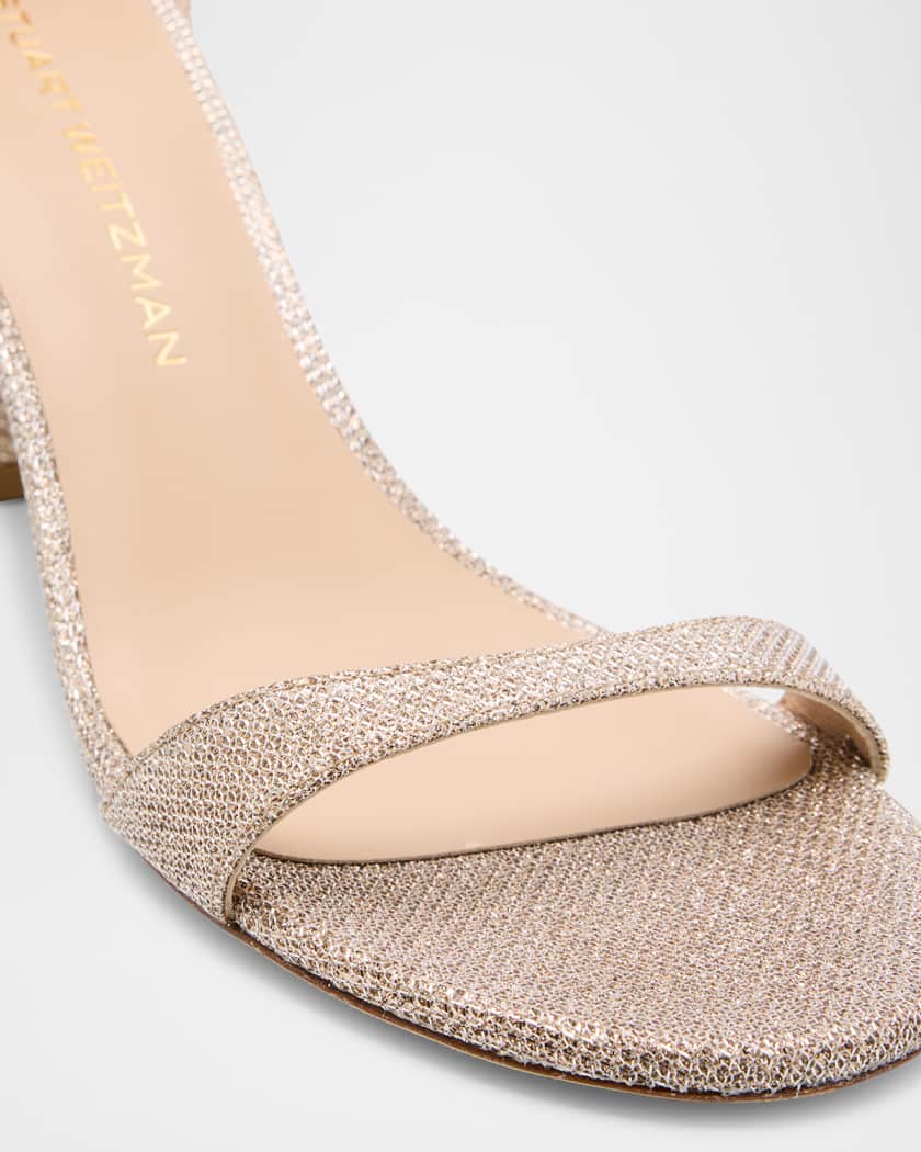 Nudist 75mm Metallic Block Sandals | Neiman Marcus