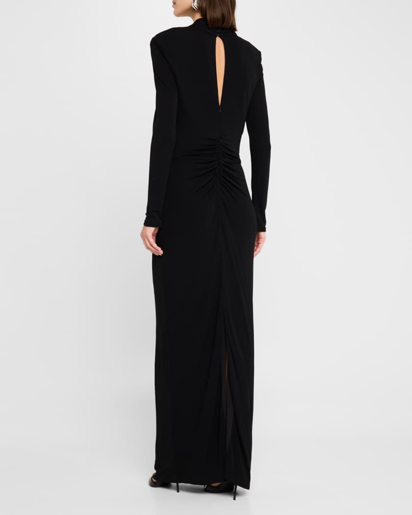 Twist-Front Rhinestone Gown