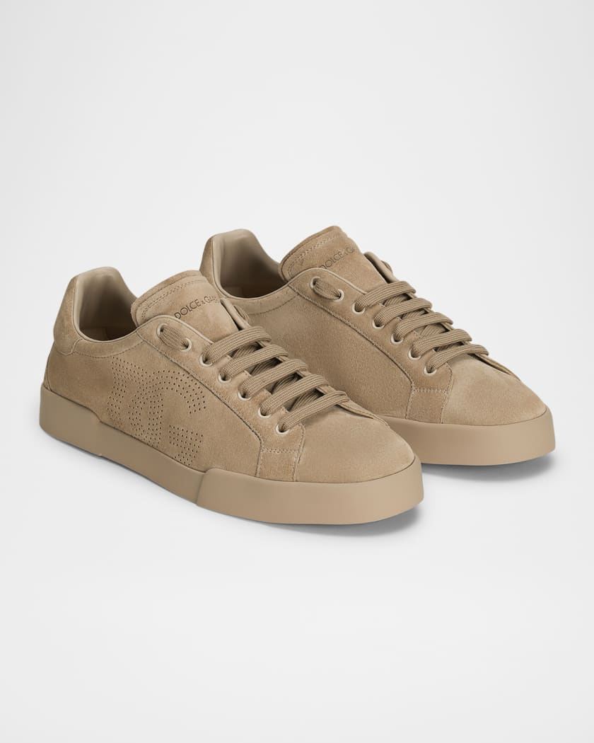 Men's Suede Perforated DG Low-Top Sneakers
