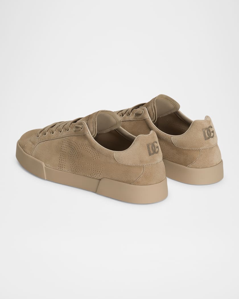 Men's Suede Perforated DG Low-Top Sneakers