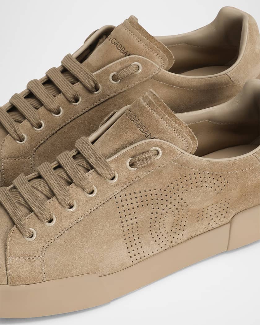 Men's Suede Perforated DG Low-Top Sneakers