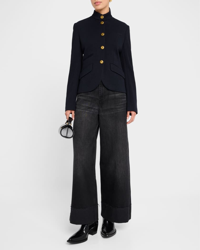 Sofie High-Rise Wide-Leg Ankle Cuff Jeans