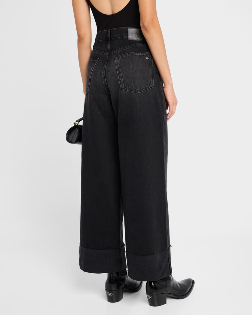 Sofie High-Rise Wide-Leg Ankle Cuff Jeans