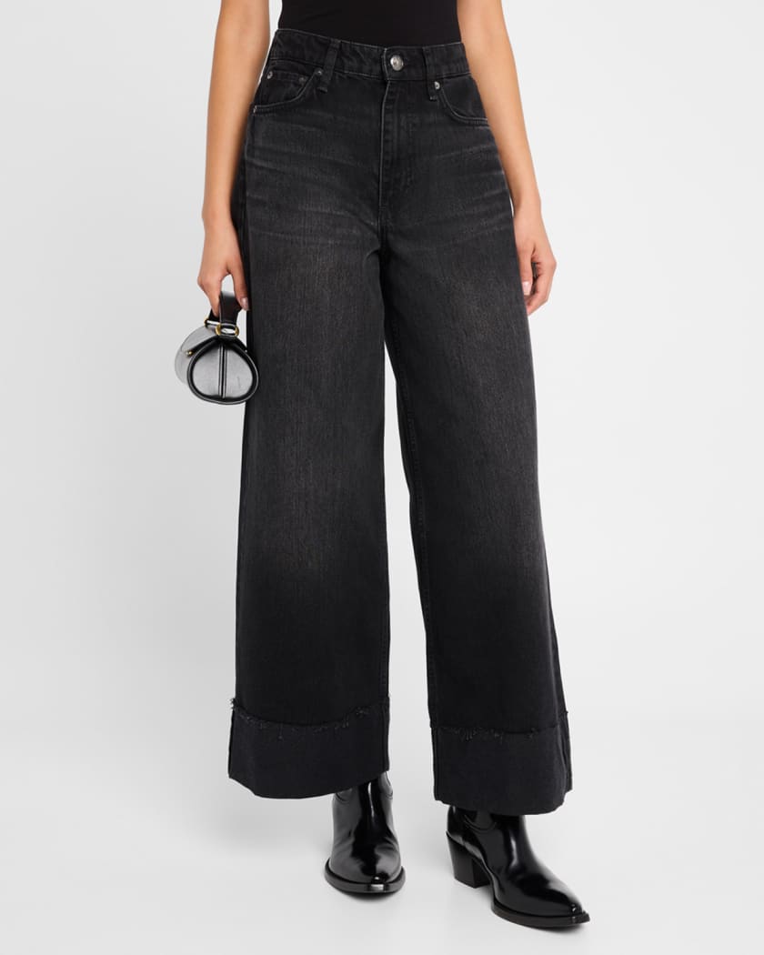 Sofie High-Rise Wide-Leg Ankle Cuff Jeans