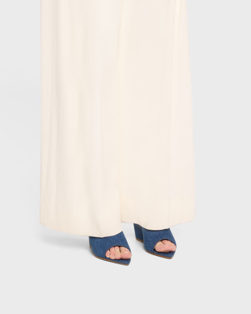 Denim Block-Heel Mule Sandals