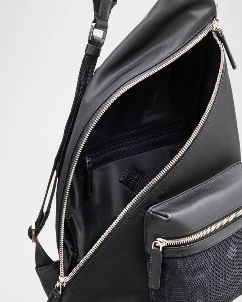 Men's Aren Nylon and Leather Sling Bag