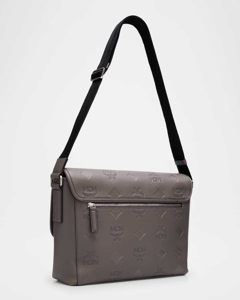 Men's Aren Monogram Leather Crossbody Bag