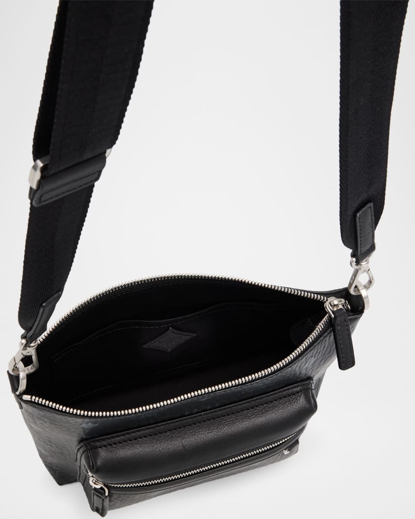 Men's Aren Small Visetos Leather Crossbody Bag