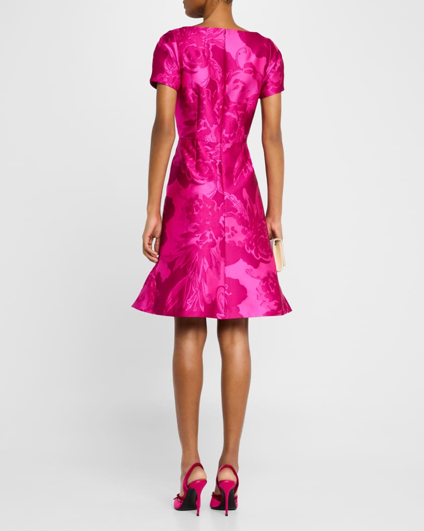 Floral Mikado Flounce Dress