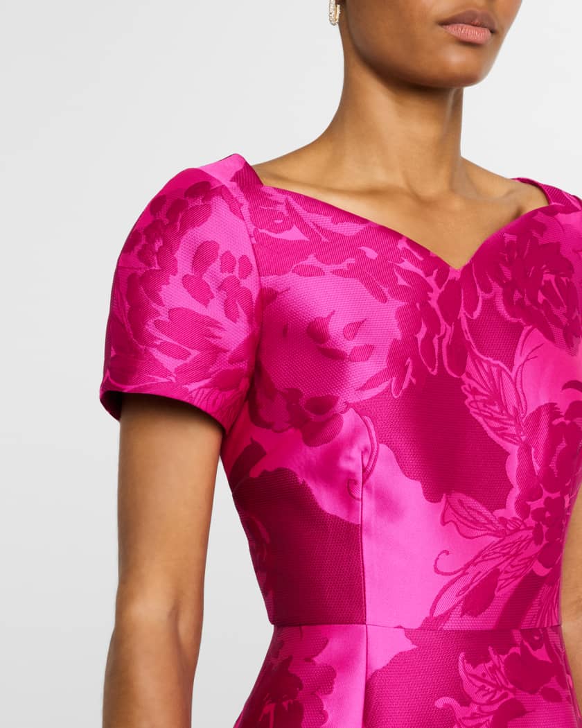 Floral Mikado Flounce Dress