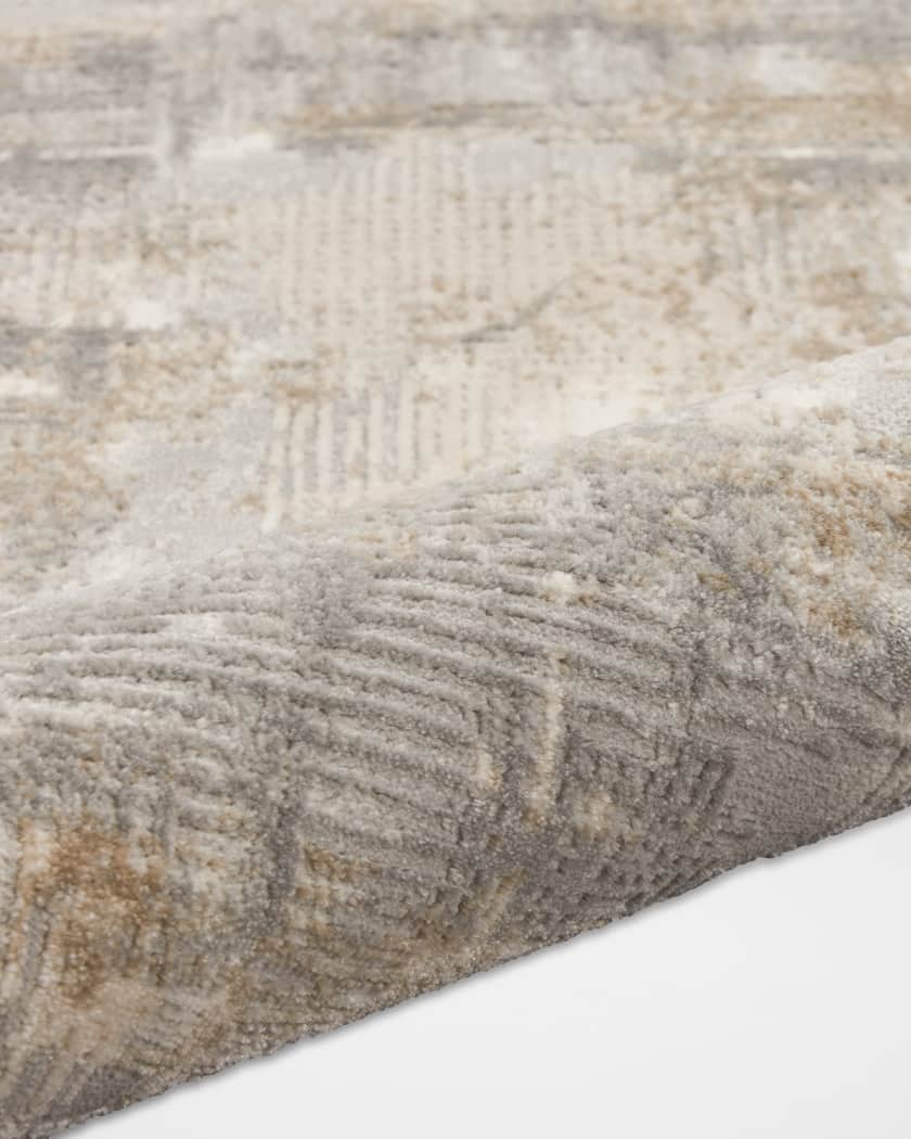 Rush Blue/Beige Power-Loomed Rug