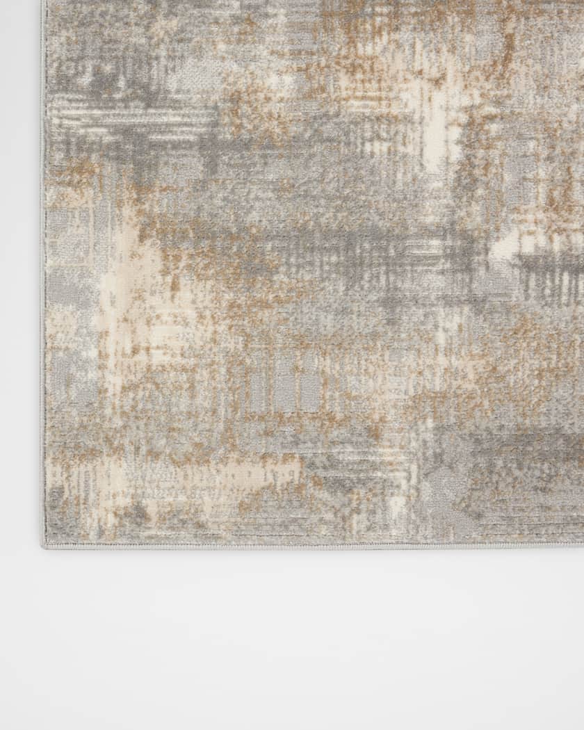Rush Blue/Beige Power-Loomed Rug