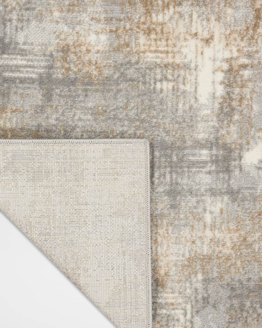 Rush Blue/Beige Power-Loomed Rug