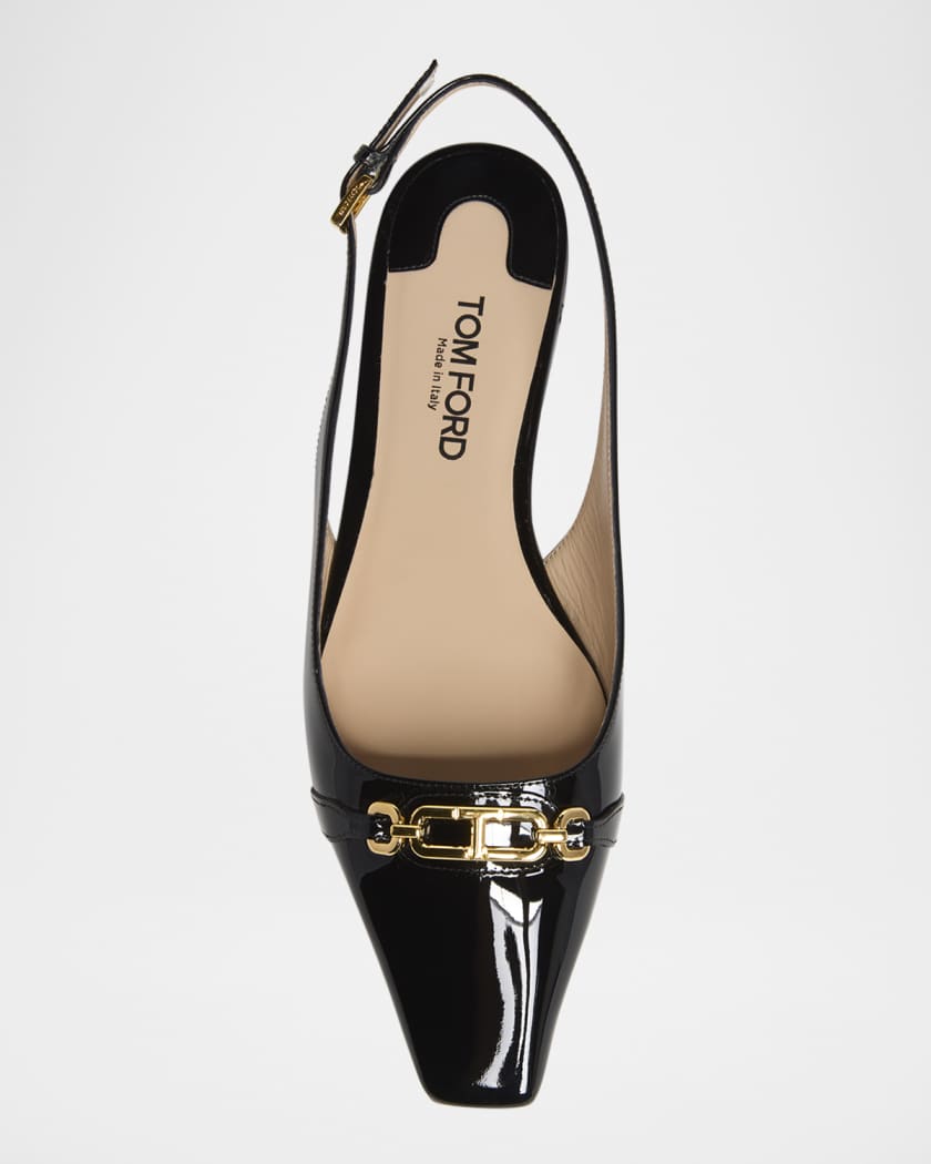 Whitney Patent Leather Slingback Ballerina Flats