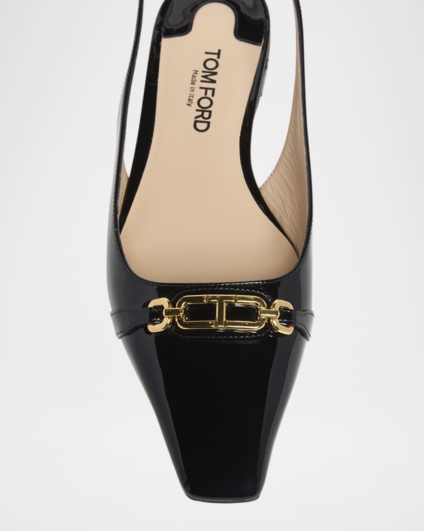Whitney Patent Leather Slingback Ballerina Flats