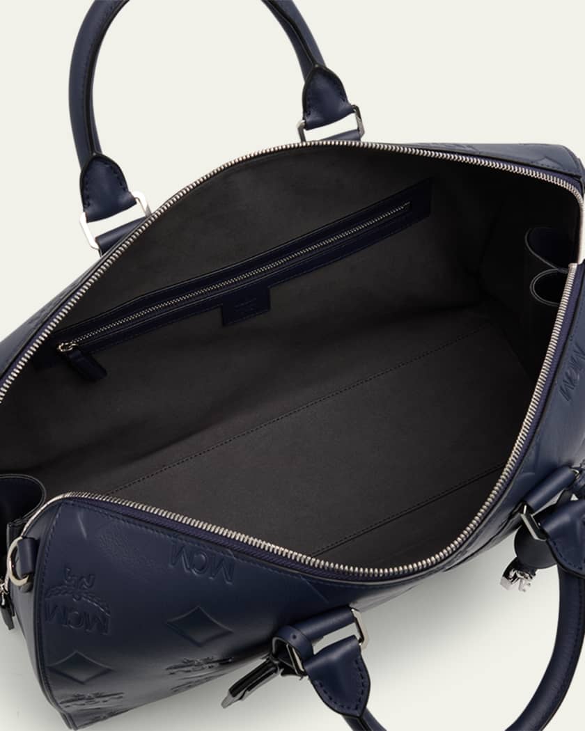Men's Ottomar Small Embossed Leather Duffel Bag