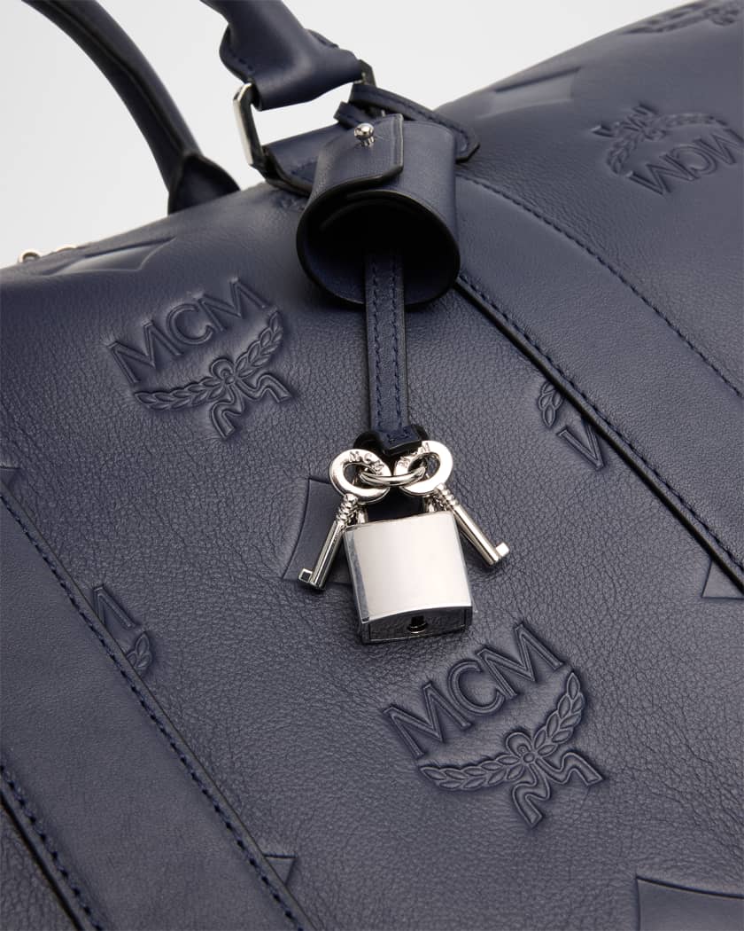 Men's Ottomar Small Embossed Leather Duffel Bag