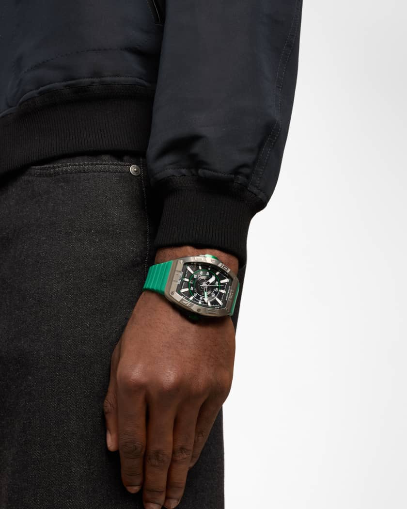 Men's Skafander 43mm Titanium Automatic Watch, Green