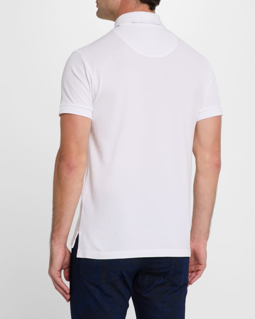Men's Printed-Undercollar Polo Shirt