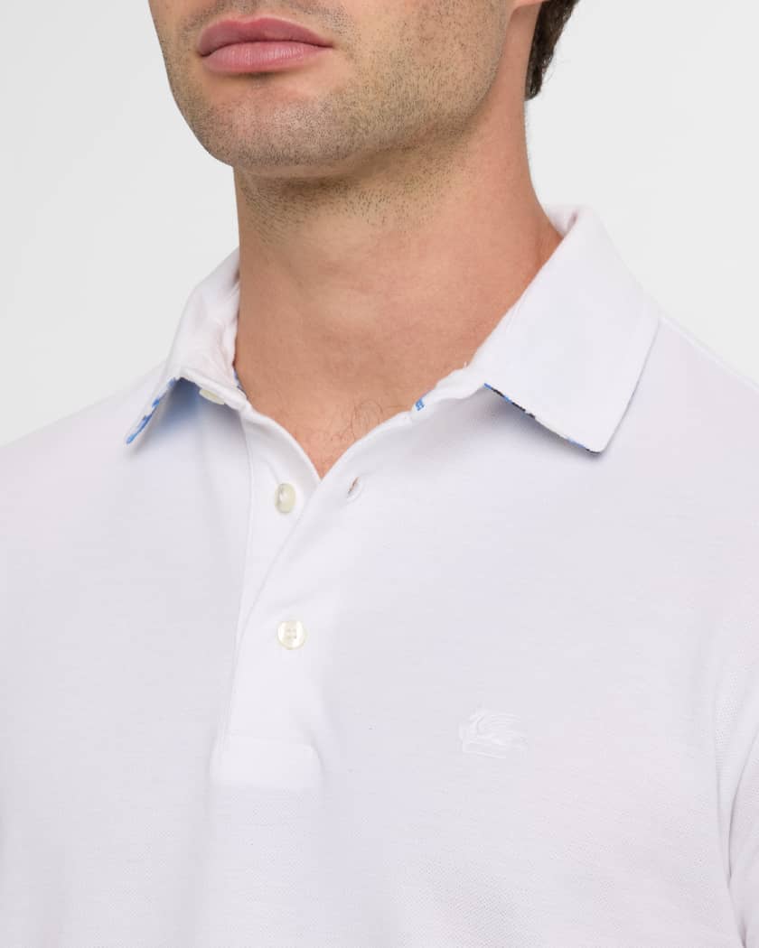 Men's Printed-Undercollar Polo Shirt