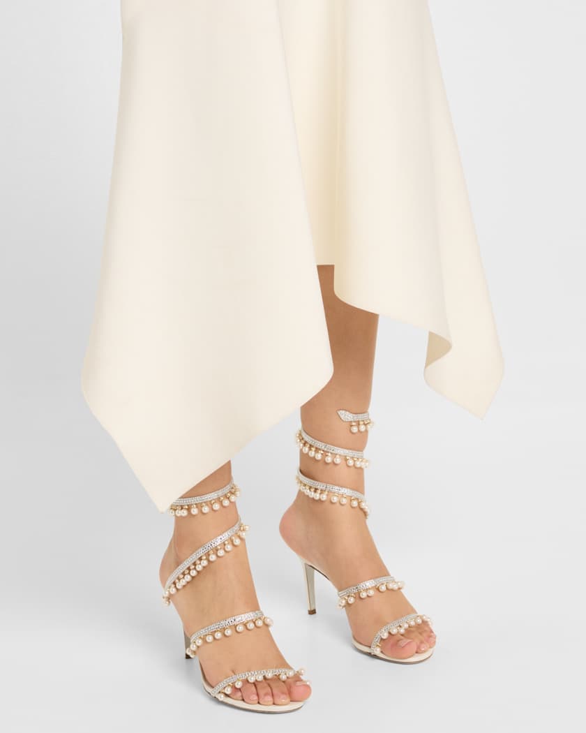 Chandelier Snake-Wrap Cocktail Sandals