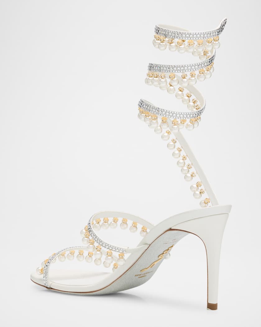 Chandelier Snake-Wrap Cocktail Sandals