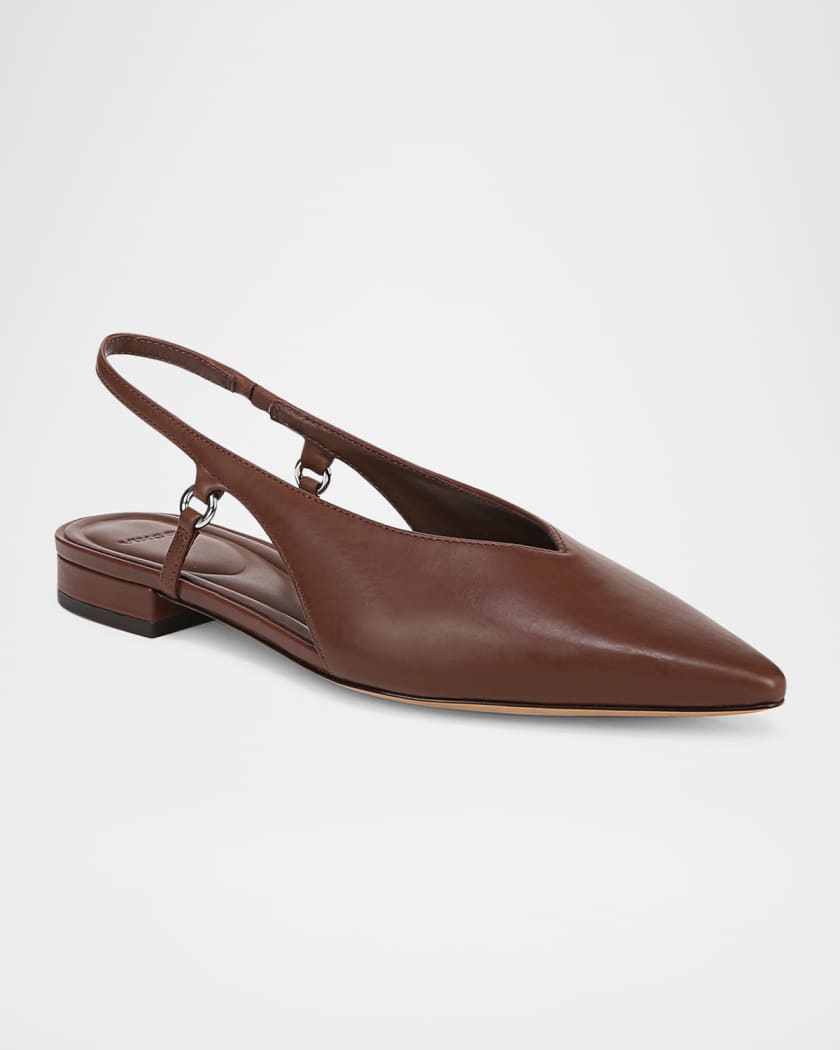 Ines Leather Slingback Ballerina Flats