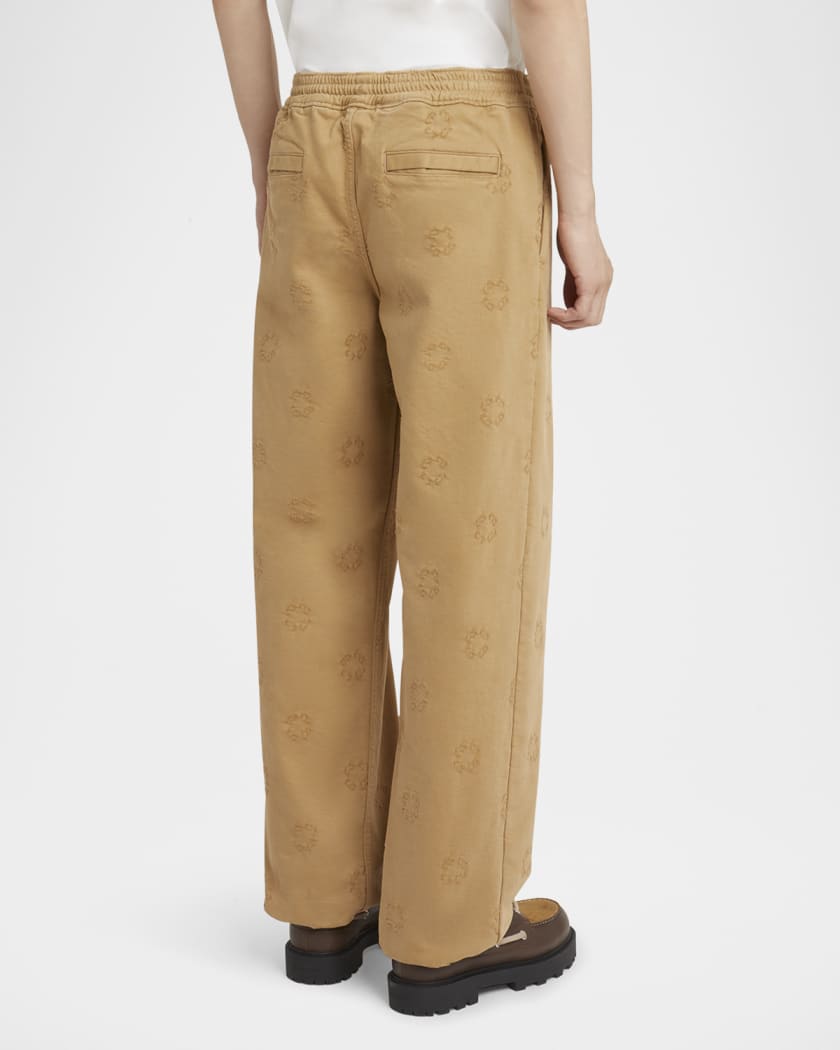Men's Felpa-Effect Monogram Denim Pants