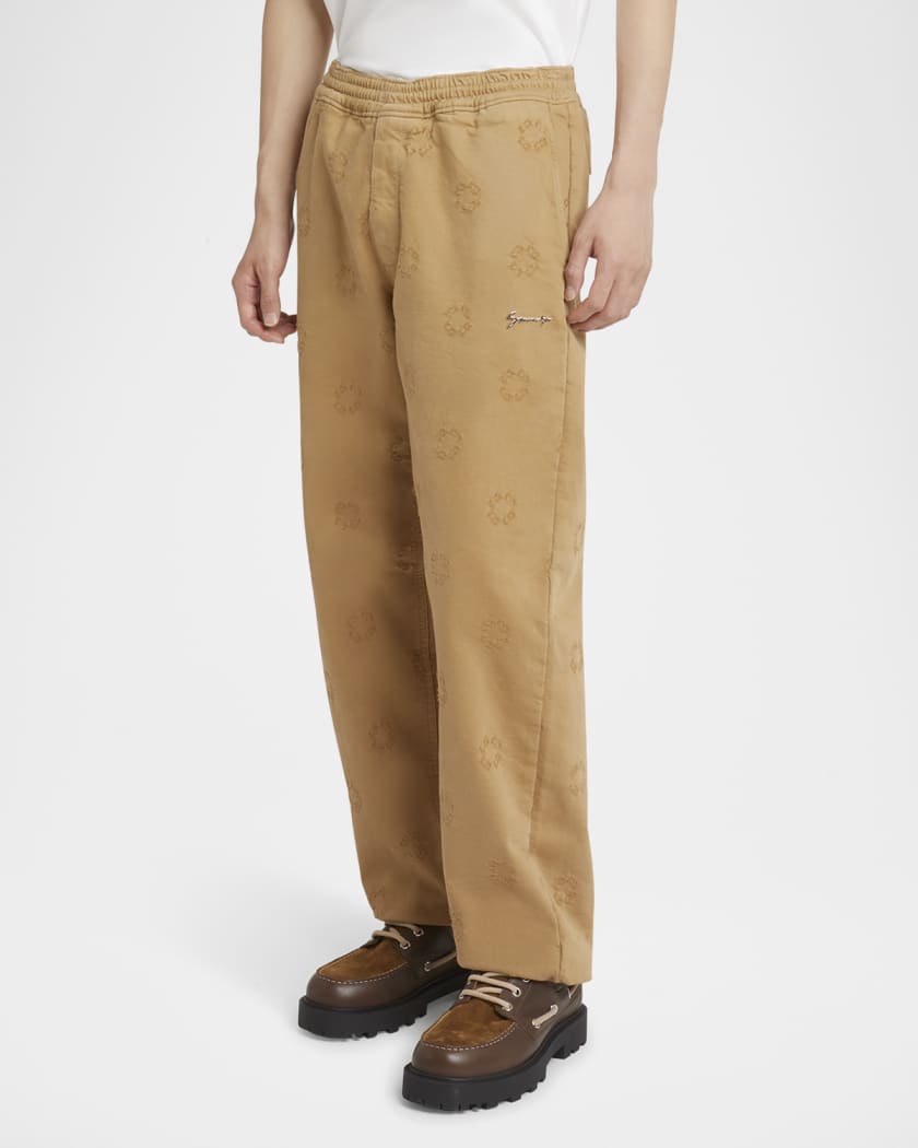 Men's Felpa-Effect Monogram Denim Pants