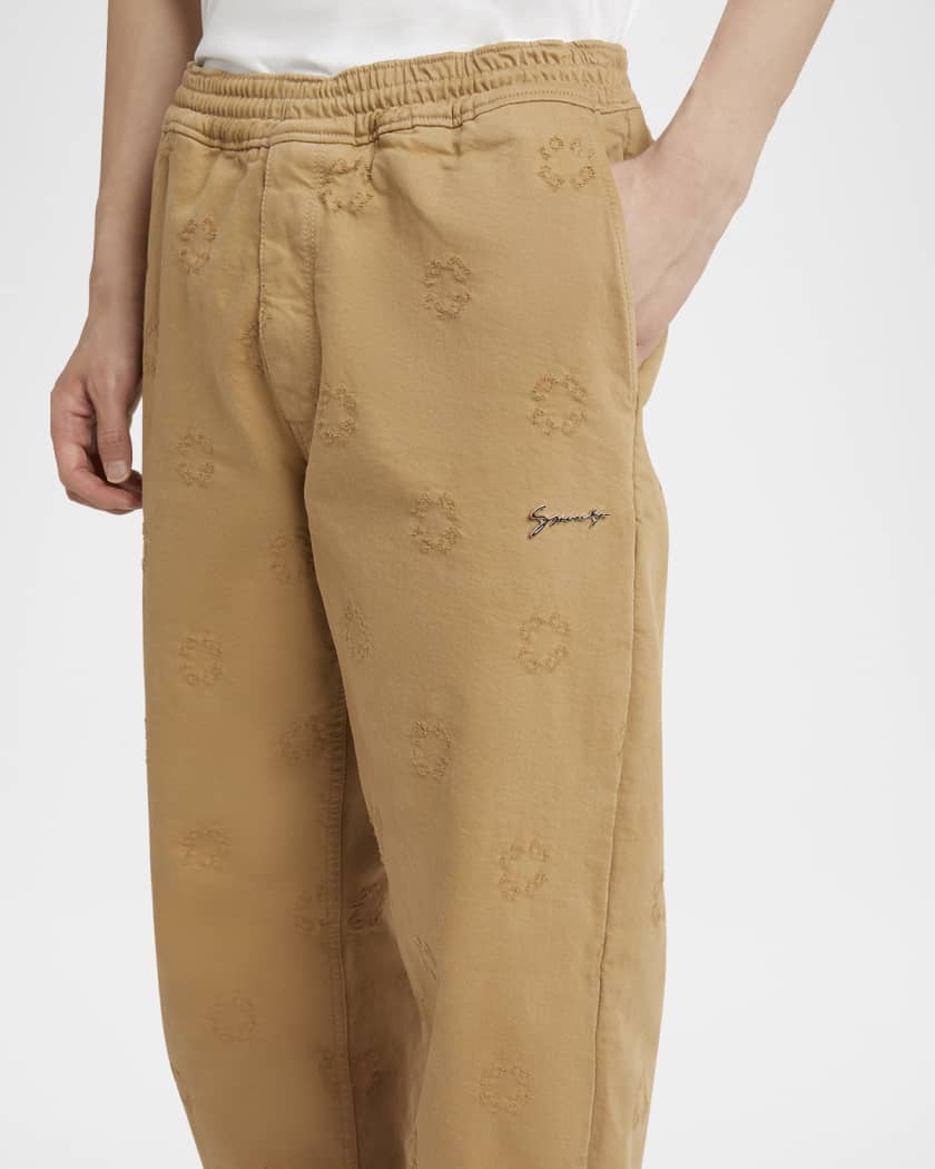 Men's Felpa-Effect Monogram Denim Pants