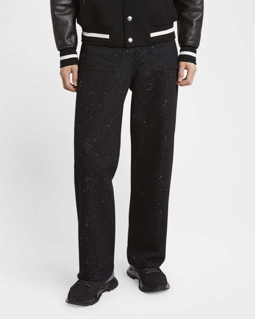 Men's Sequined Monogram Denim Pants