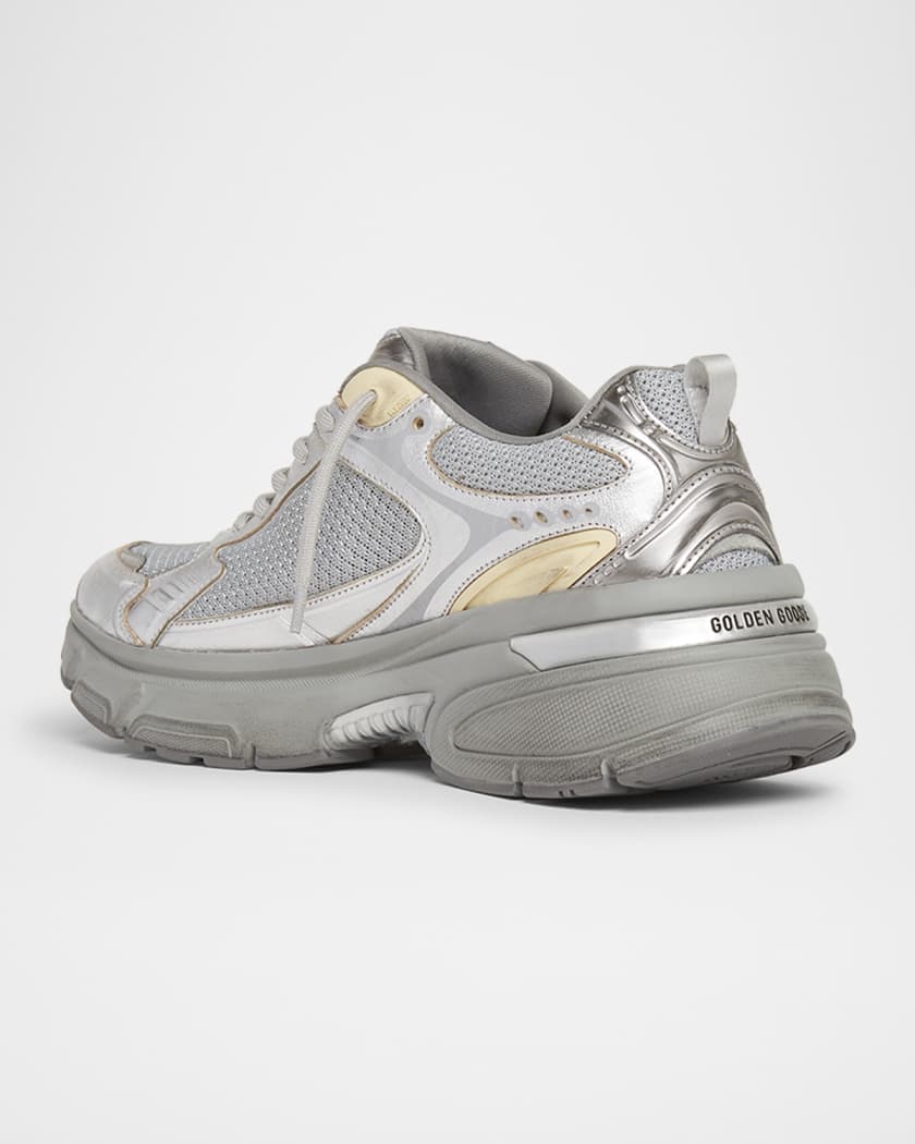 Lightstar Net Metallic Leather Runner Sneakers