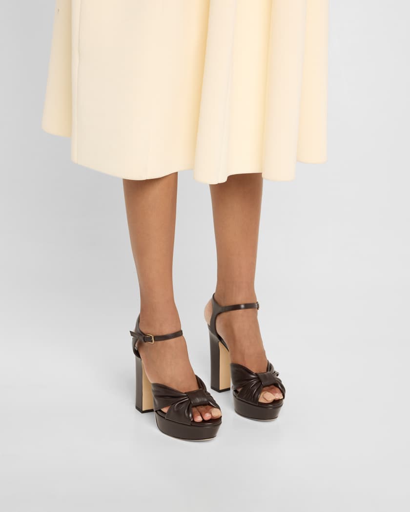 Heloise Leather Knot Platform Sandals