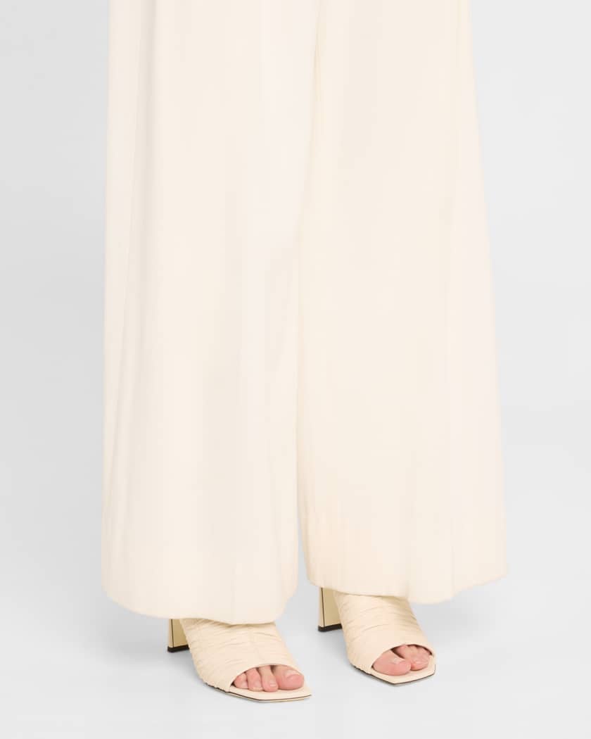 Lua Ruched Leather Stiletto Mules