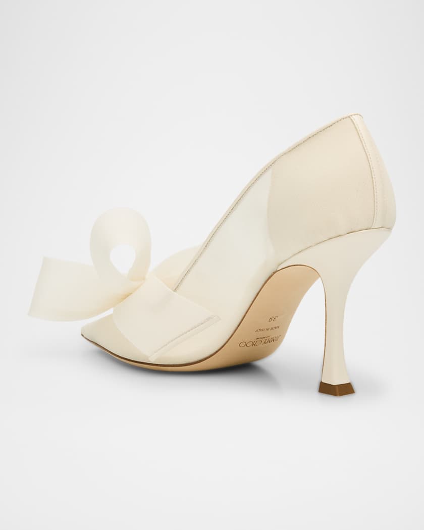 Staz Bow Mesh Pointed Pumps