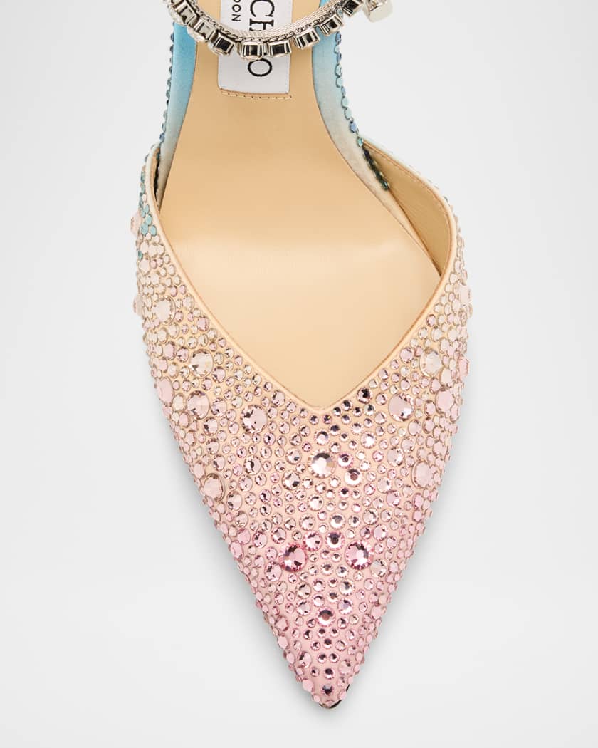 Saeda Ombre Crystal Ankle-Strap Pumps