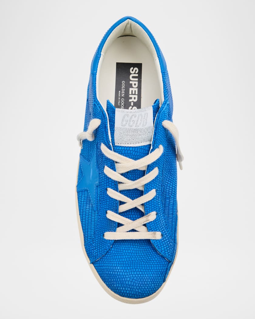 Superstar Lizard Embossed Leather Low-Top Sneakers