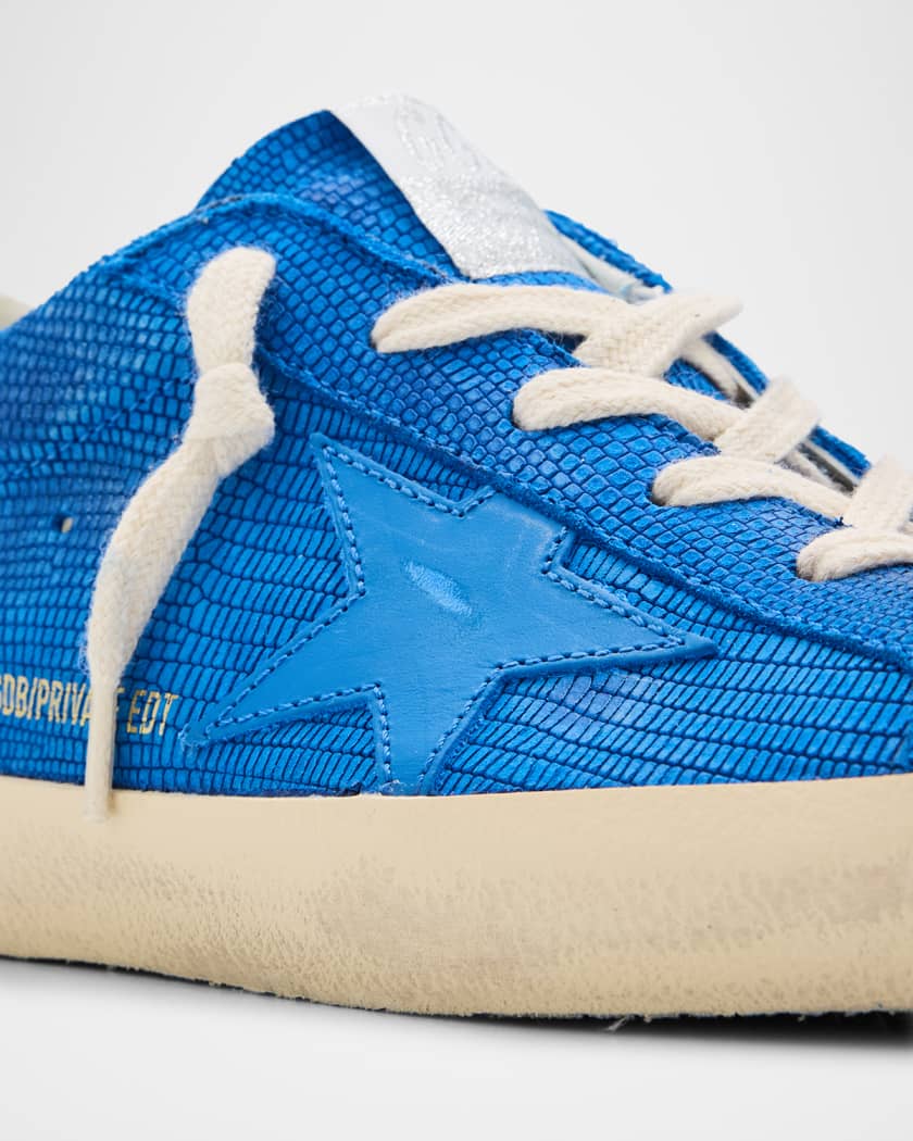 Superstar Lizard Embossed Leather Low-Top Sneakers