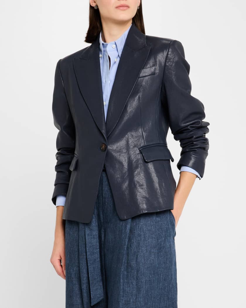 Natural Washed Leather Blazer