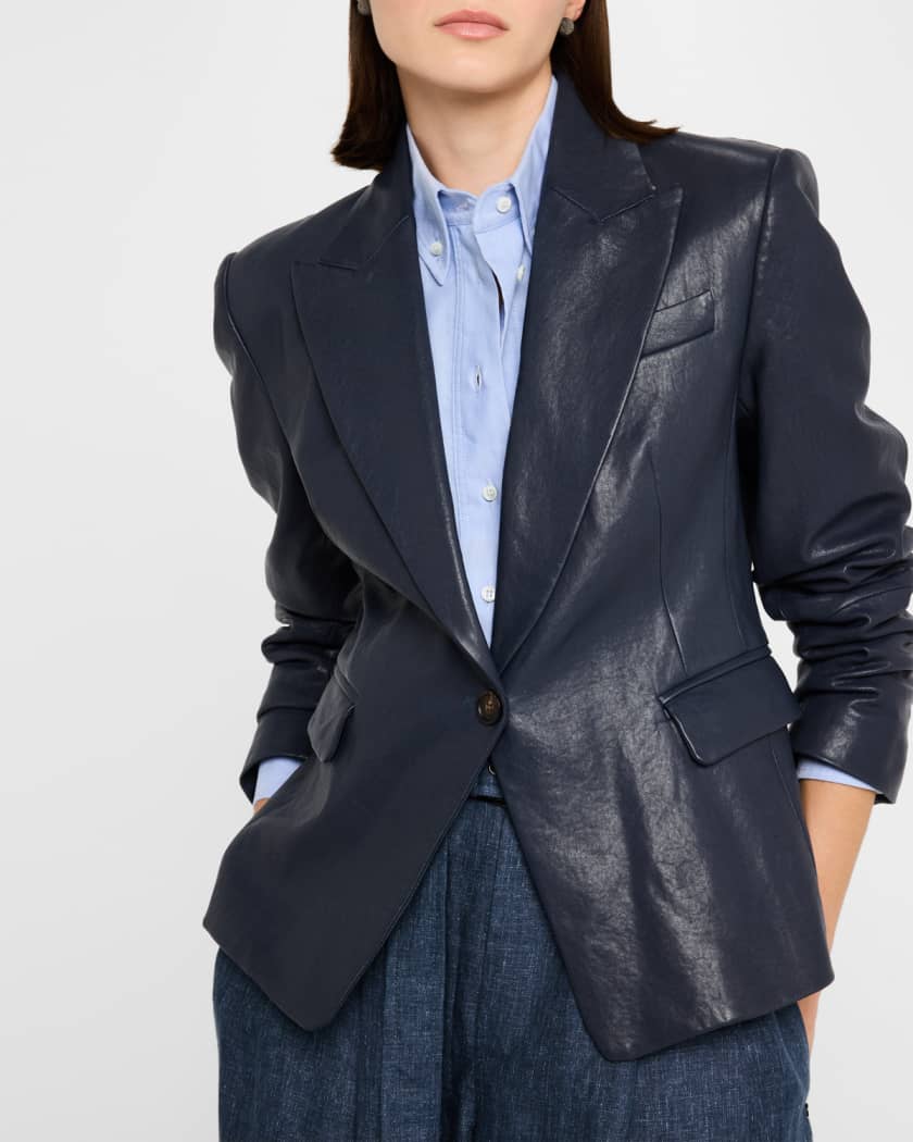 Natural Washed Leather Blazer