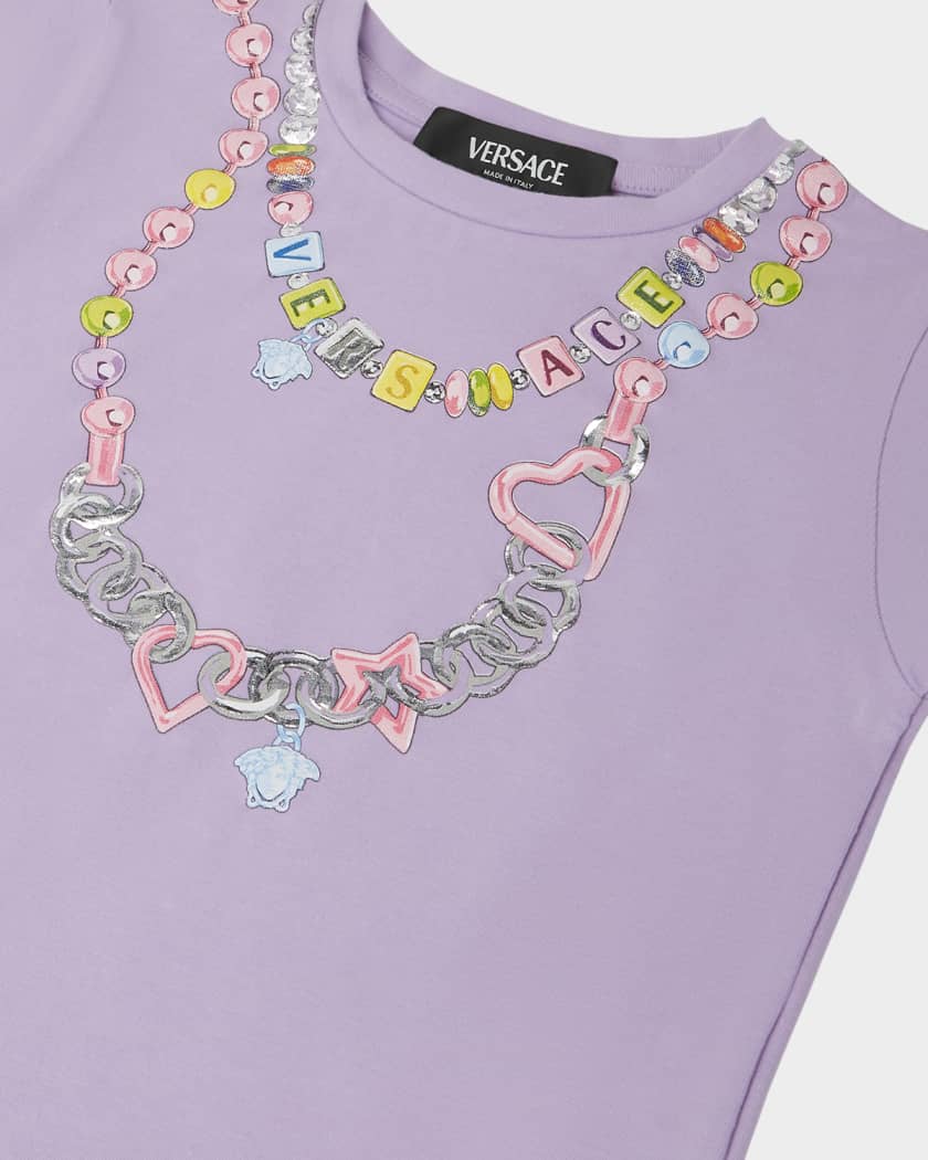 Girl's Logo-Print Necklace Graphic T-Shirt, Size 12M-4