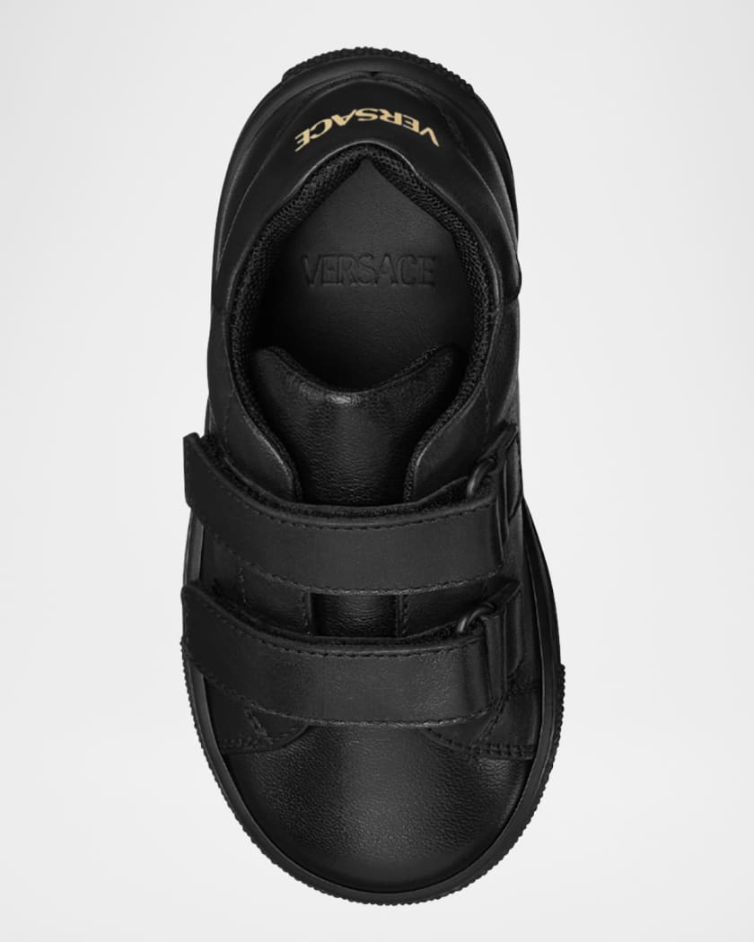 Boy's Calf Leather Logo-Print Sneakers, Toddlers/Kids