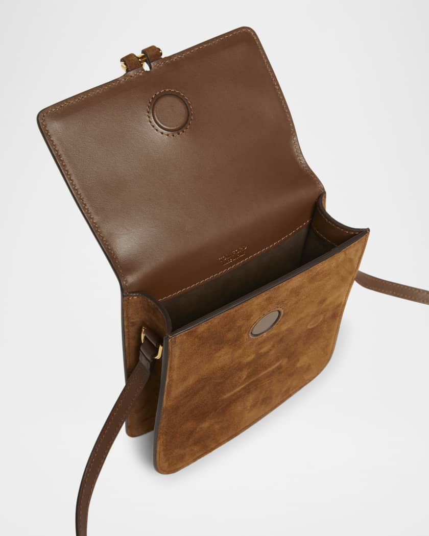 Tara Mini Flap Crossbody Bag in Suede 