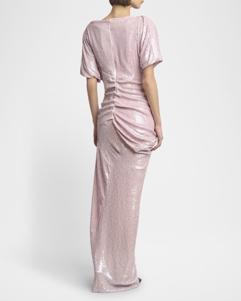 Dare Sequin Draped Maxi Dress