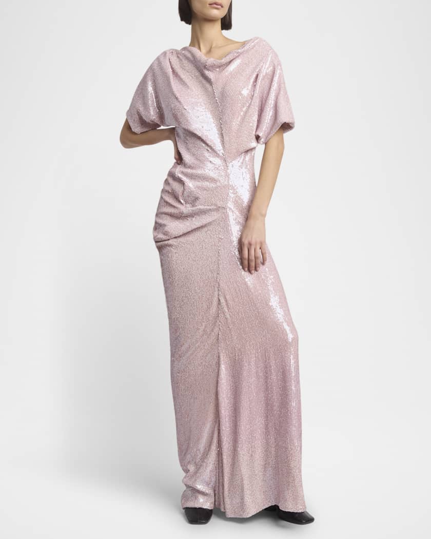 Dare Sequin Draped Maxi Dress